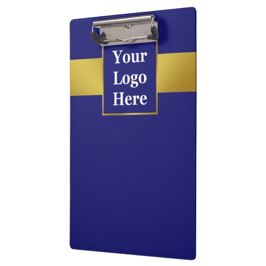 Dunkelblau und goldfarbenes Logo - Beruflich Klemmbrett (Links)