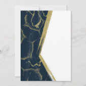 Dunkelblau und Goldmarmor Chic Moderne Hochzeit Einladung (Rückseite)