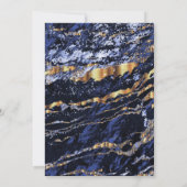 Dunkelblau und Goldmarmor Einladung (Rückseite)
