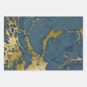 Dunkelblau und Goldmarmor Geschenkpapier Set (Vorderseite)