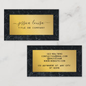 Dunkelblau und Goldmarmor Visitenkarte (Vorne/Hinten)