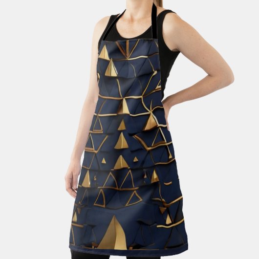 Dunkelblau und Goldpyramide Kunst Schürze (InSitu)