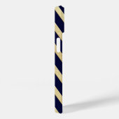 Dunkelblau und Goldstreifen Case-Mate iPhone Hülle (Rückseite / Rechts)