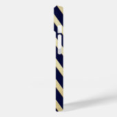 Dunkelblau und Goldstreifen Case-Mate iPhone Hülle (Rückseite / Links)