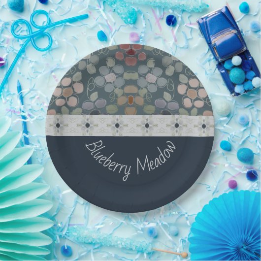 Dunkelblau und grau pappteller (Party)