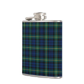 Dunkelblau und grünes Gordon-Clan-Schottenkaro Flachmann (Links)