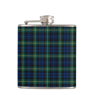 Dunkelblau und grünes Gordon-Clan-Schottenkaro Flachmann