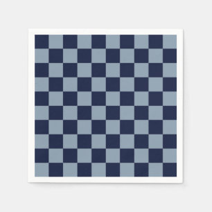 Dunkelblau und Hellblau Karo Serviette