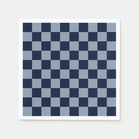 Dunkelblau und Hellblau Karo Serviette (Vorderseite)