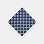 Dunkelblau und Hellblau Karo Serviette (Ecke)