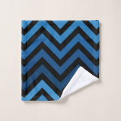 Dunkelblau und hellblau, moderne Streifen Badhandtuch Set (Waschlappen)