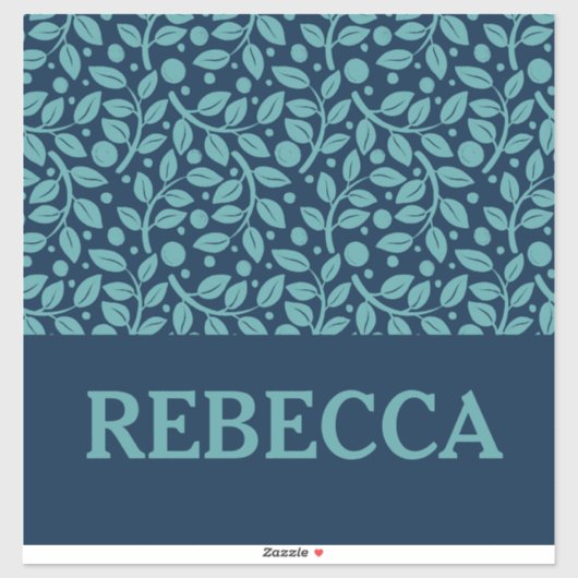 Dunkelblau und hellblaues Leaf-Muster Gepäckraum Aufkleber (Blatt)