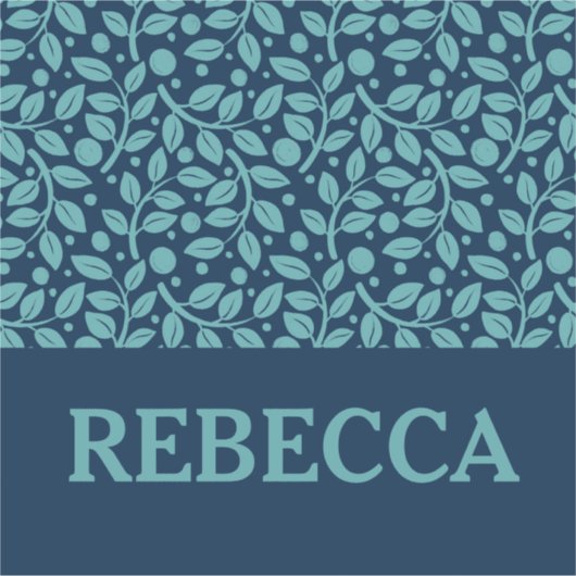 Dunkelblau und hellblaues Leaf-Muster Gepäckraum Aufkleber (Vorderseite)