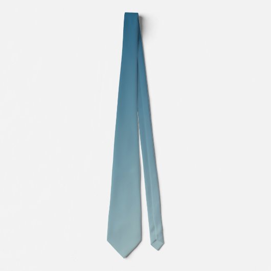 Dunkelblau und hellgrau Cyan Gradient Ombre Krawatte (Vorderseite)