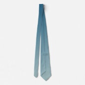 Dunkelblau und hellgrau Cyan Gradient Ombre Krawatte (Rückseite)