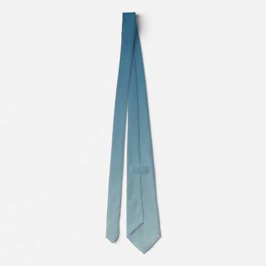 Dunkelblau und hellgrau Cyan Gradient Ombre Krawatte (Rückseite)