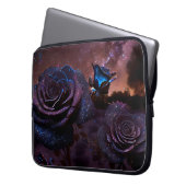 DUNKELBLAU UND LILA ANTIQUE ROSE LAPTOPSCHUTZHÜLLE (Vorderseite Links)