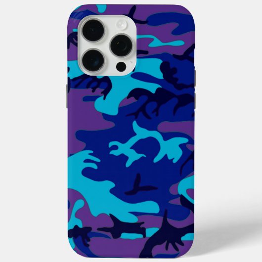 Dunkelblau und Lila Camouflage Case-Mate iPhone Hülle (Rückseite)