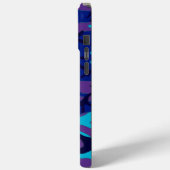 Dunkelblau und Lila Camouflage Case-Mate iPhone Hülle (Rückseite / Links)