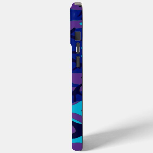 Dunkelblau und Lila Camouflage Case-Mate iPhone Hülle (Rückseite / Links)