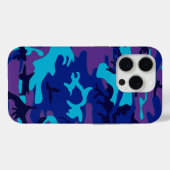 Dunkelblau und Lila Camouflage Case-Mate iPhone Hülle (Rückseite (Horizontal))