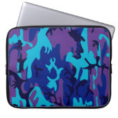 Dunkelblau und Lila Camouflage Laptopschutzhülle (Vorderseite)