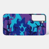 Dunkelblau und Lila Camouflage Samsung Galaxy Hülle (Rückseite (Horizontal))