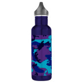Dunkelblau und Lila Camouflage Wasserflasche Edelstahlflasche (Links)