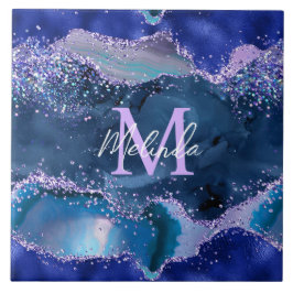 Dunkelblau und Lila Glitzer Fliese