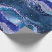Dunkelblau und Lila Glitzer Geschenkpapier (Ecke)