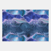 Dunkelblau und Lila Glitzer Geschenkpapier Set (Vorderseite 3)