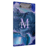 Dunkelblau und Lila Glitzer Klemmbrett (Rechts)