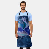 Dunkelblau und Lila Glitzer Schürze (Getragen)