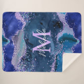 Dunkelblau und Lila Glitzer Sherpadecke (Vorderseite (Horizontal))