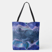 Dunkelblau und Lila Glitzer Tasche (Rückseite)