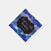 Dunkelblau und Lila Ozean Agate Geburtstag Serviette (Ecke)