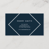 Dunkelblau und Minimalistisch geometrisch Visitenkarte (Rückseite)