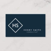 Dunkelblau und Minimalistisch geometrisch Visitenkarte (Vorderseite)