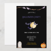 DUNKELBLAU UND ORANGE HALLOWEITE EINLADUNG (Vorne/Hinten)