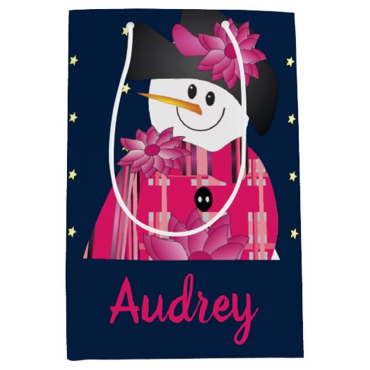 Dunkelblau und rosa mittlere geschenktüte (Vorderseite)