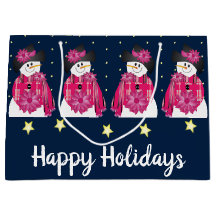 Dunkelblau und rosa Schneemann