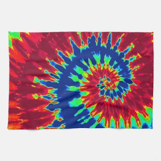 Dunkelblau und Rot Gefärbte Krawatte Küchentücher (Horizontal)