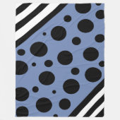 Dunkelblau und schwarz Polka Punkte und Streifen b Fleecedecke (Vorderseite)