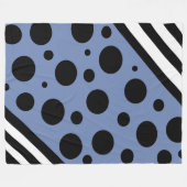 Dunkelblau und schwarz Polka Punkte und Streifen b Fleecedecke (Vorderseite (Horizontal))
