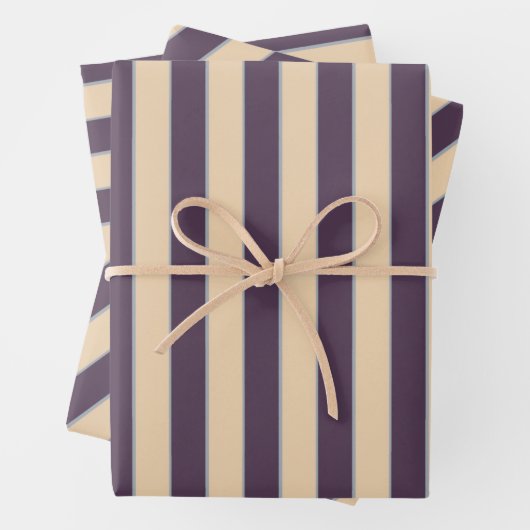 Dunkelblau und schwarze Streifen Geschenkpapier Set (Beispiel)