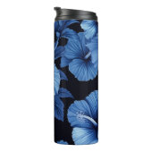 DUNKELBLAU UND SCHWARZE TROPISCHE HIBISKUS BLUME THERMOSBECHER (Nach rechts gedreht)