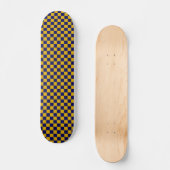 Dunkelblau und Senfgelb Karo Skateboard (Vorderseite)