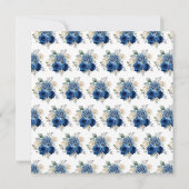 Dunkelblau und silber Elegante Blume 16 . Geburtst Dankeskarte (Rückseite)