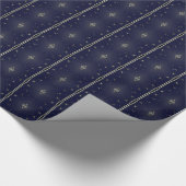 Dunkelblau und Silber Gemustertes Wrapping Paper Geschenkpapier (Ecke)