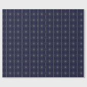 Dunkelblau und Silber Gemustertes Wrapping Paper Geschenkpapier (Flach)